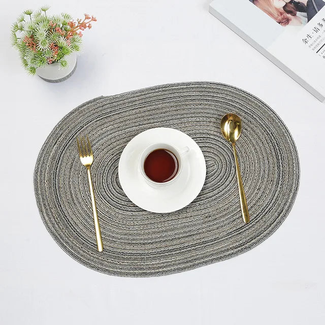 Boho Placemat Set Handmade Woven Table Mats Sustainable Dining Decor-Kitchen & Dining > Placemats-casanuva-Gray-4 stuks 35x50cm-casanuva