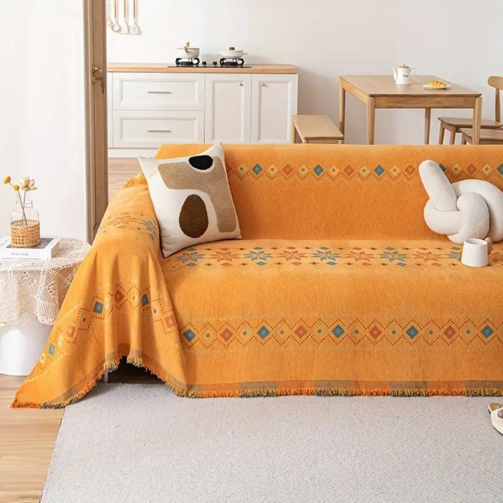 Boho Sofa Cover Washable Stretch Fabric-Covers & Textiles > Sofa Covers-casanuva-Orange-71"x71"-casanuva