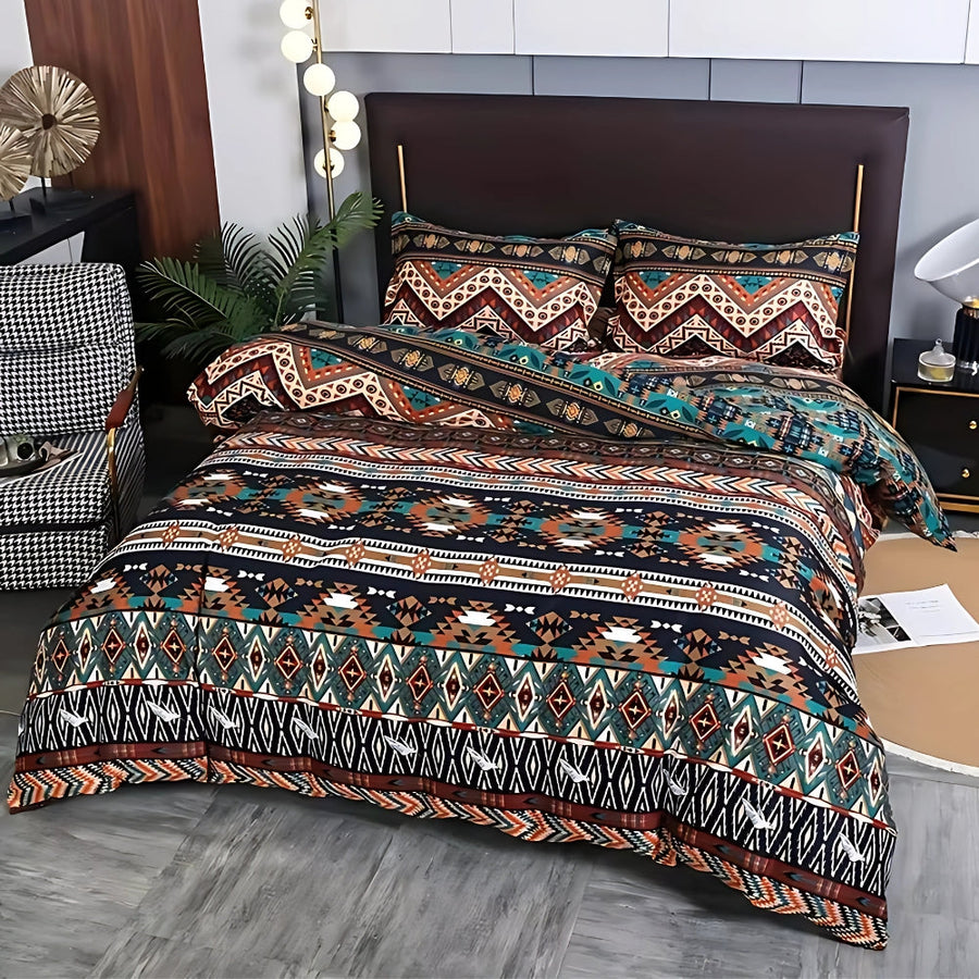 Boho Tribal Print Duvet Cover Set-Bedding & Bath > Bedding Sets-casanuva-Boho Dusk-Twin-casanuva