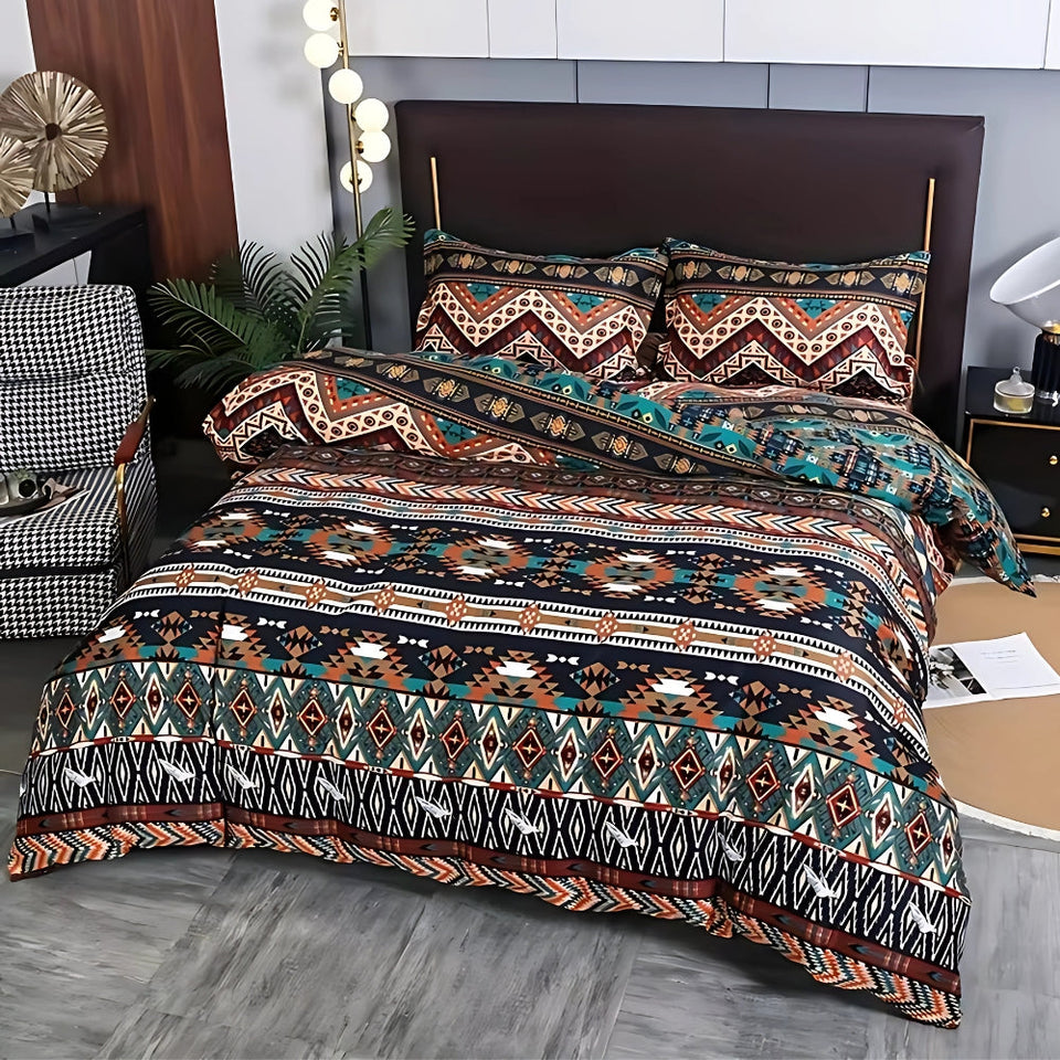 Boho Tribal Print Duvet Cover Set-Bedding & Bath > Bedding Sets-casanuva-Boho Dusk-Twin-casanuva