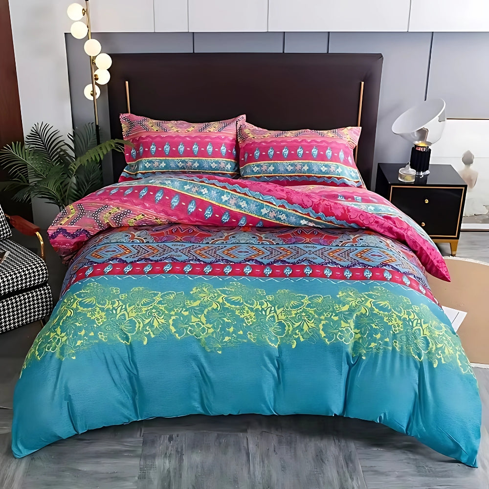 Boho Tribal Print Duvet Cover Set-Bedding & Bath > Bedding Sets-casanuva-Tribe Bloom-Twin-casanuva