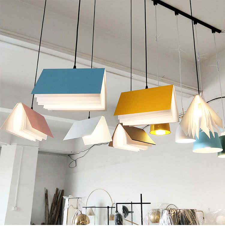 Book Shade Pendant Light 1-Light Metal PVC Design-Lighting > Pendant Lights-casanuva-casanuva