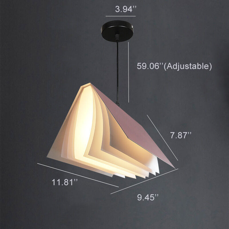 Book Shade Pendant Light 1-Light Metal PVC Design-Lighting > Pendant Lights-casanuva-casanuva