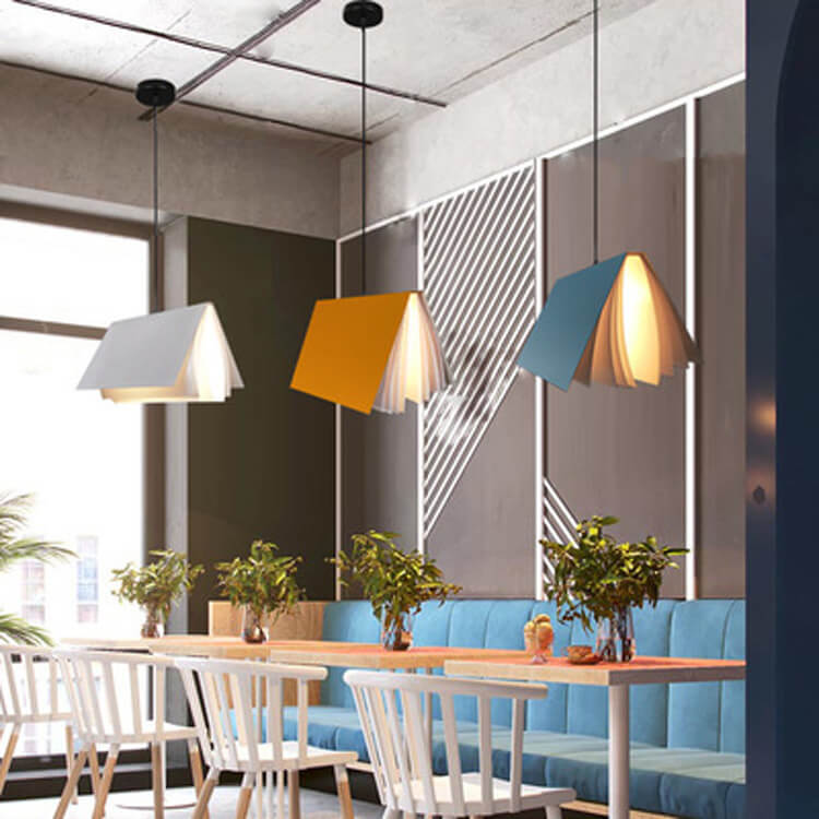 Book Shade Pendant Light 1-Light Metal PVC Design-Lighting > Pendant Lights-casanuva-casanuva