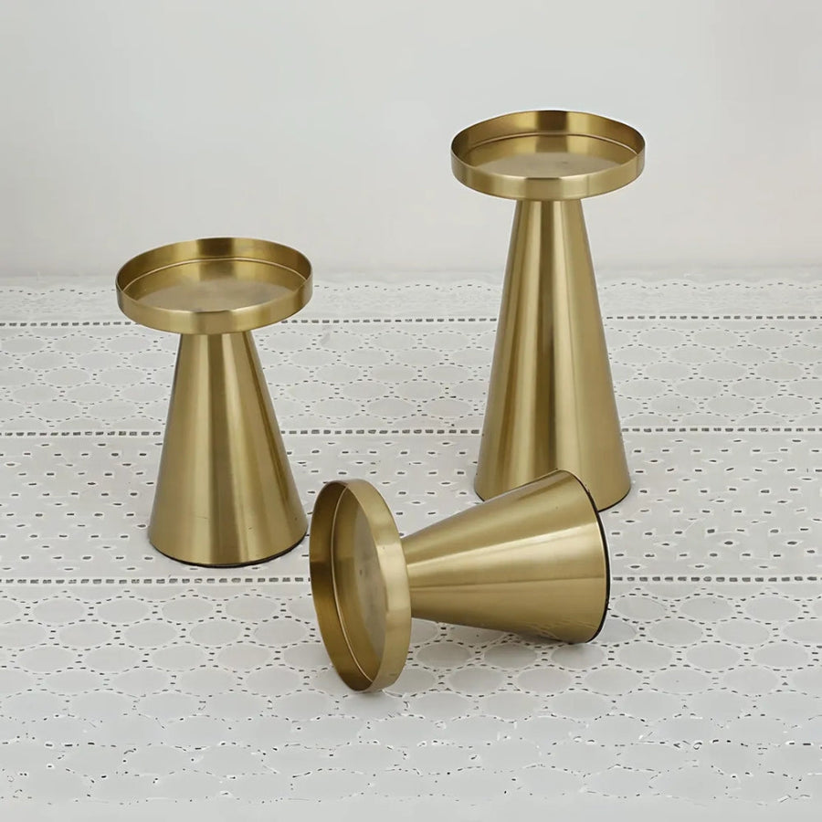 Brass Candle Holders Set of 3-Home Decor > Candle Holders-casanuva-casanuva