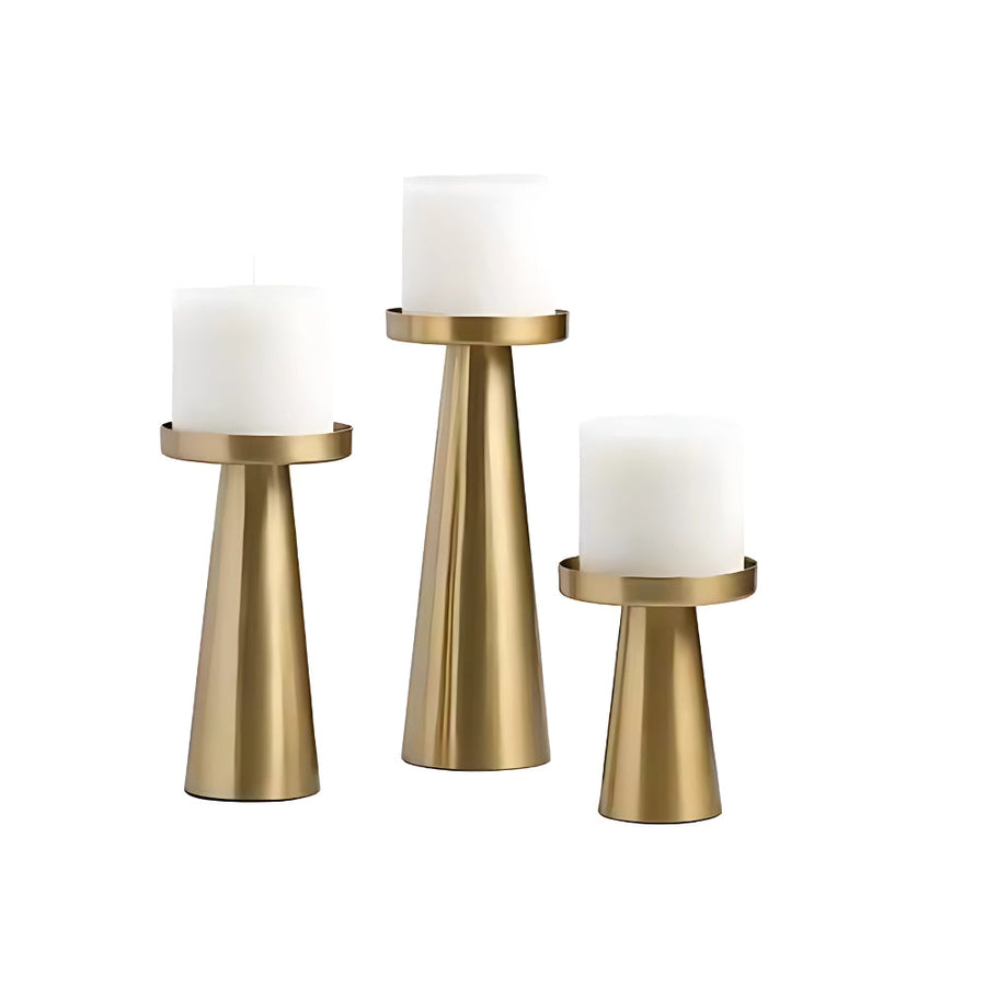 Brass Candle Holders Set of 3-Home Decor > Candle Holders-casanuva-casanuva