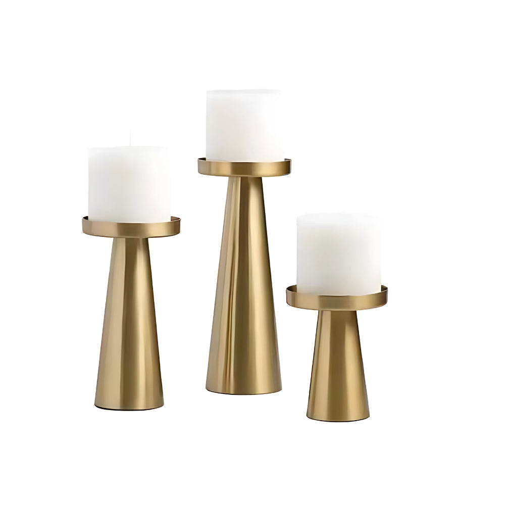 Brass Candle Holders Set of 3-Home Decor > Candle Holders-casanuva-casanuva