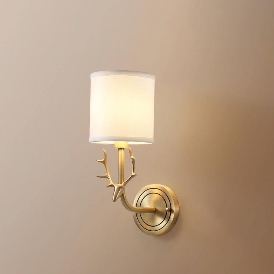 Brass Deer Head Wall Light Fixture-Lighting > Wall Lights-casanuva-casanuva