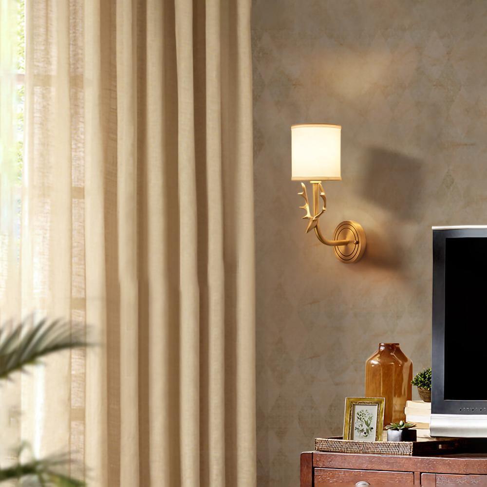 Brass Deer Head Wall Light Fixture-Lighting > Wall Lights-casanuva-casanuva