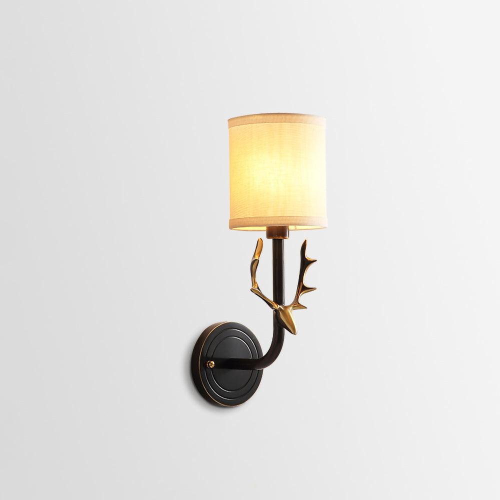Brass Deer Head Wall Light Fixture-Lighting > Wall Lights-casanuva-13cmxH39cm-Blackened-casanuva