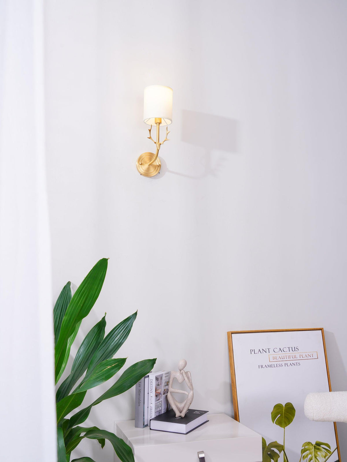 Brass Deer Head Wall Light Fixture-Lighting > Wall Lights-casanuva-casanuva