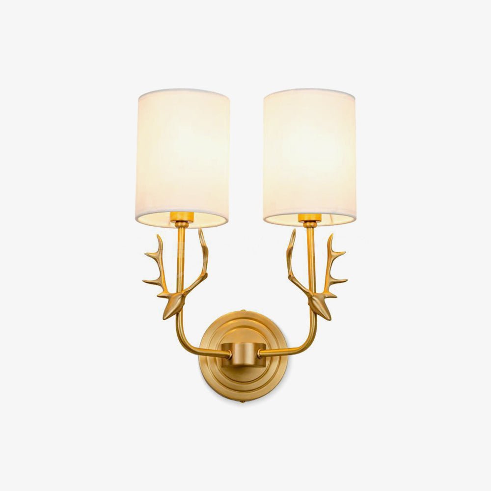 Brass Deer Head Wall Light Fixture-Lighting > Wall Lights-casanuva-casanuva