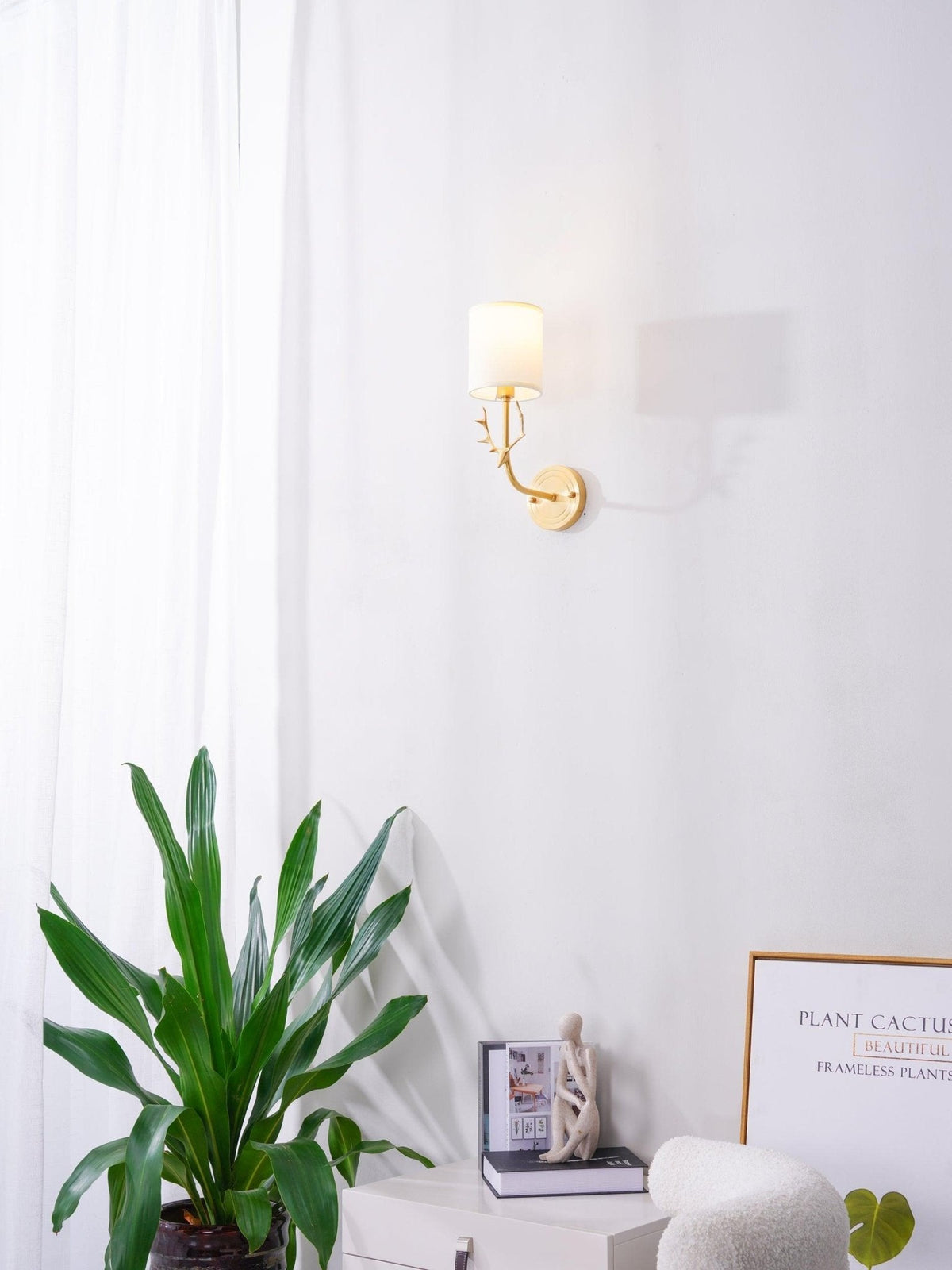 Brass Deer Head Wall Light Fixture-Lighting > Wall Lights-casanuva-casanuva