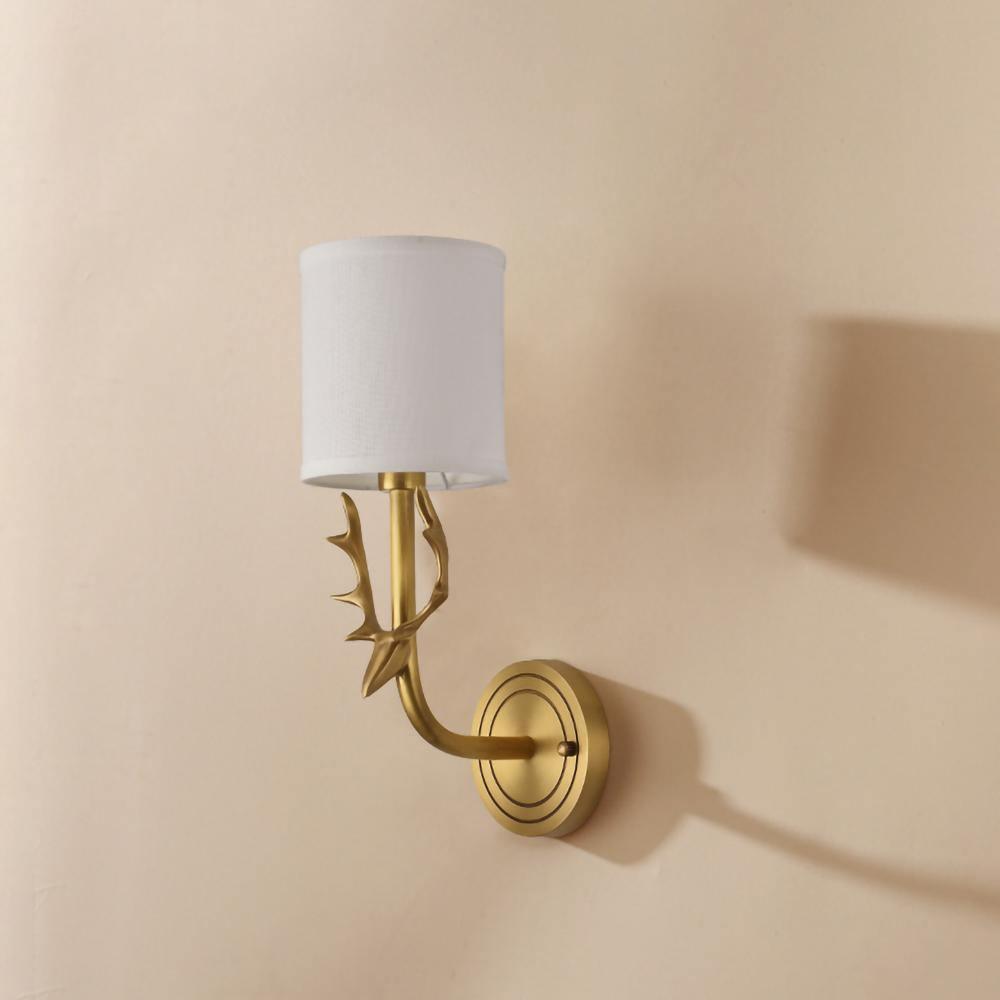 Brass Deer Head Wall Light Fixture-Lighting > Wall Lights-casanuva-casanuva