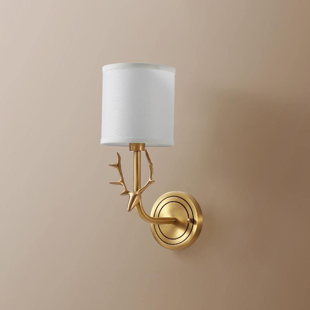 Brass Deer Head Wall Light Fixture-Lighting > Wall Lights-casanuva-casanuva