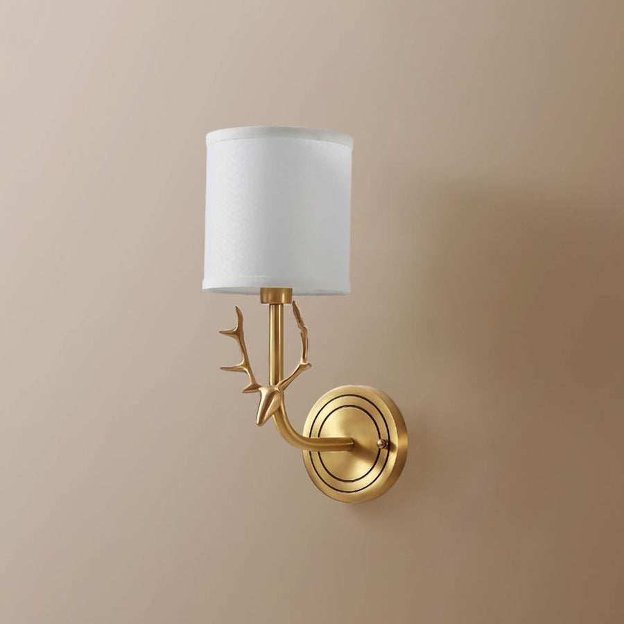 Brass Deer Head Wall Light Fixture-Lighting > Wall Lights-casanuva-casanuva