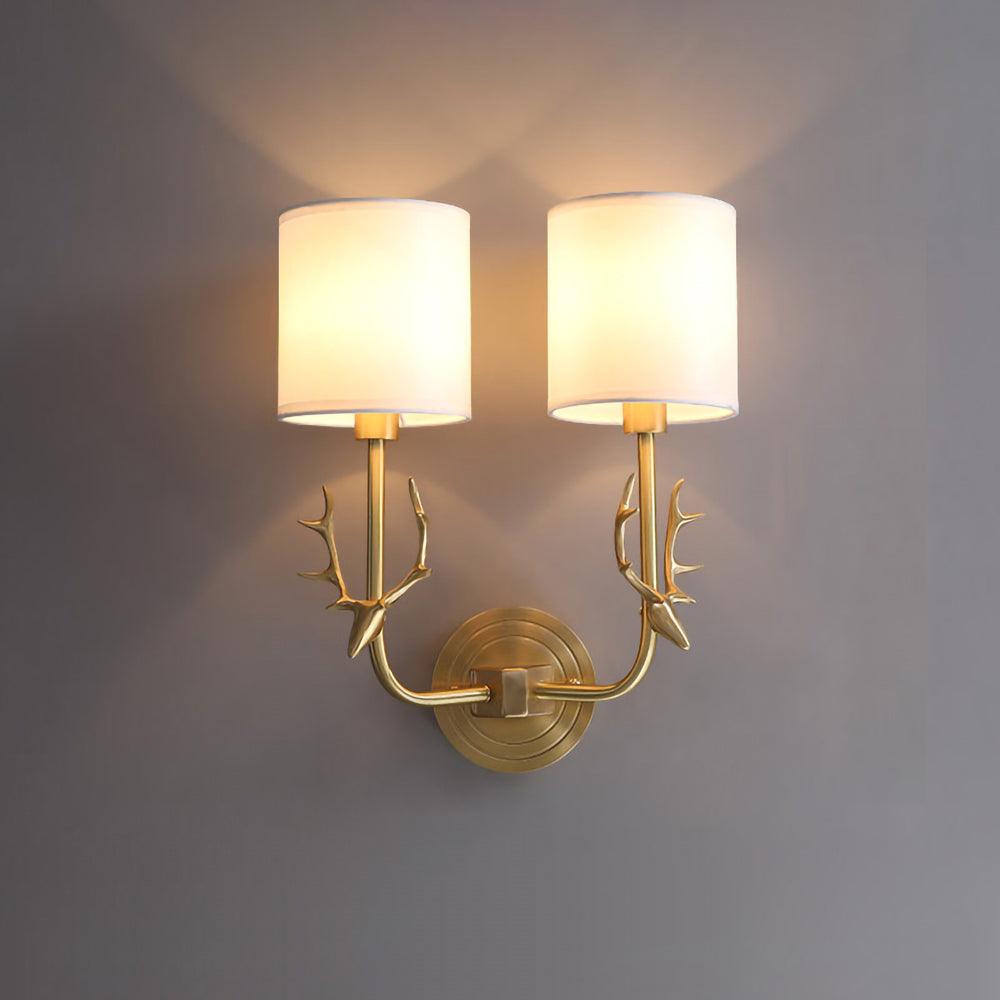 Brass Deer Head Wall Light Fixture-Lighting > Wall Lights-casanuva-28cmx39cm-Brass-casanuva