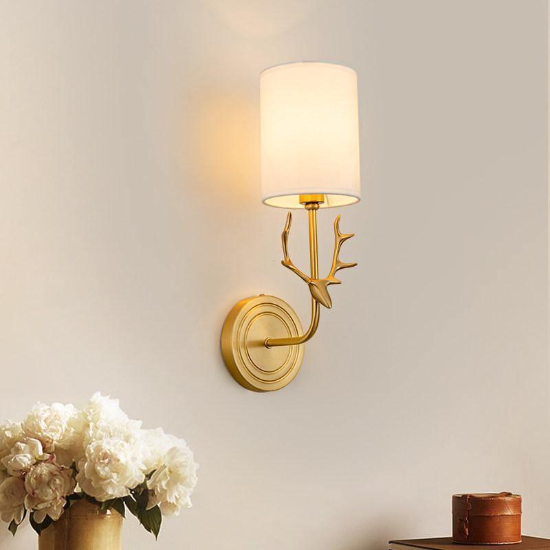 Brass Deer Head Wall Light Fixture-Lighting > Wall Lights-casanuva-casanuva