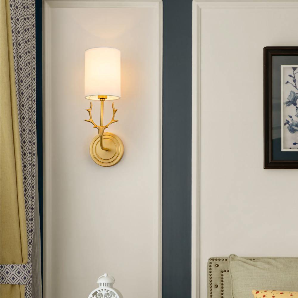 Brass Deer Head Wall Light Fixture-Lighting > Wall Lights-casanuva-casanuva