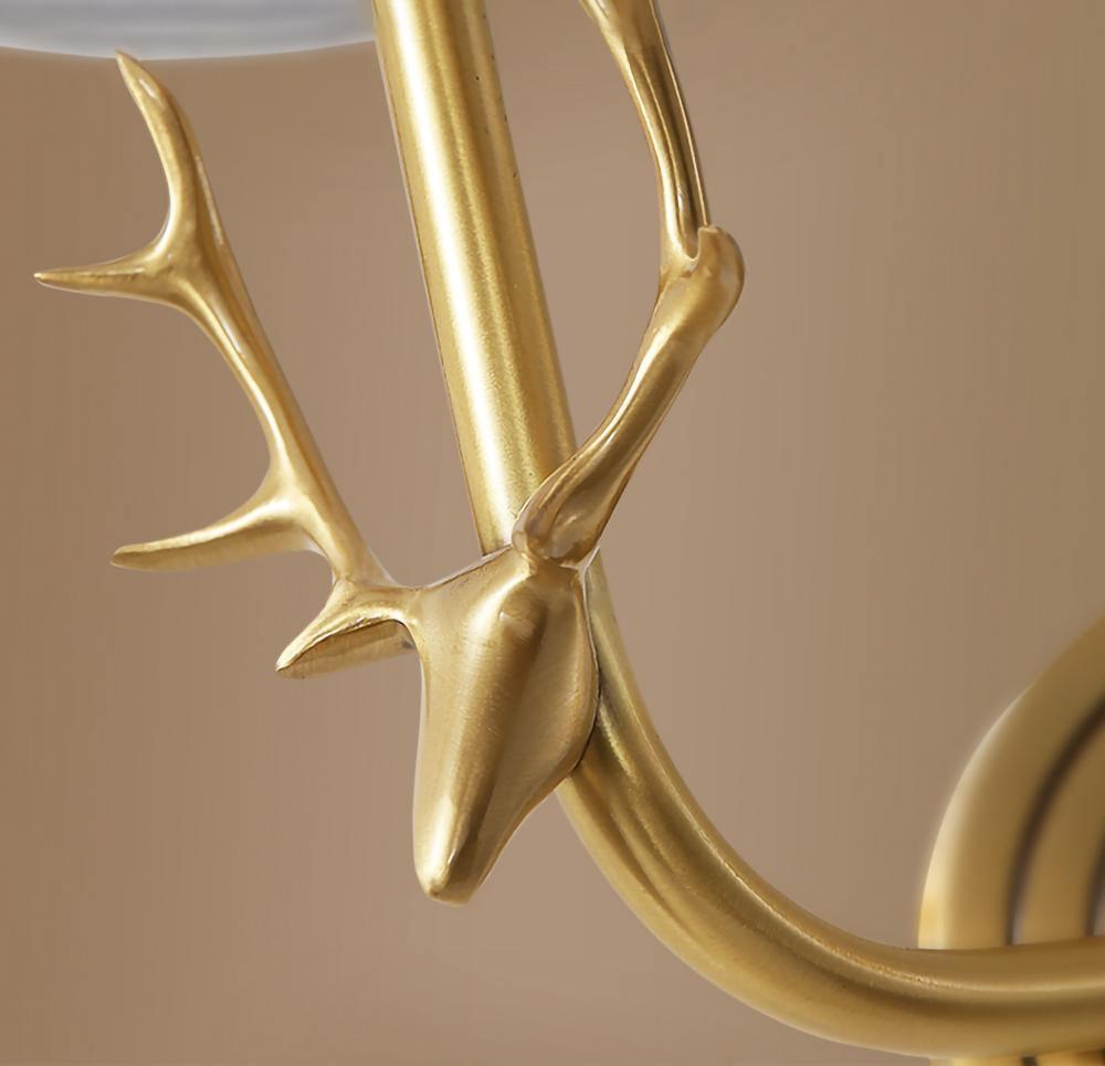Brass Deer Head Wall Light Fixture-Lighting > Wall Lights-casanuva-casanuva
