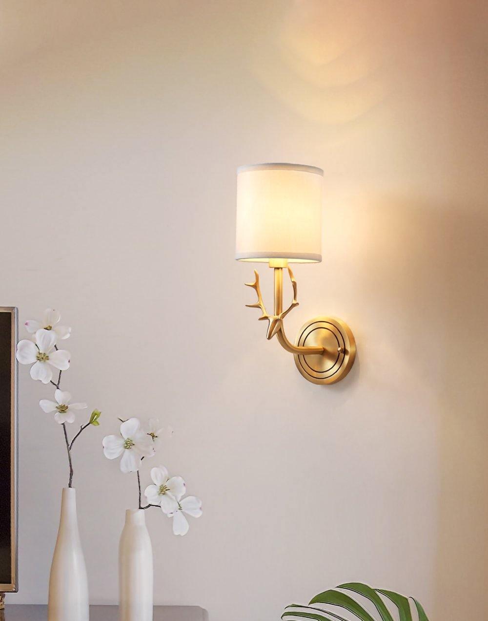 Brass Deer Head Wall Light Fixture-Lighting > Wall Lights-casanuva-casanuva