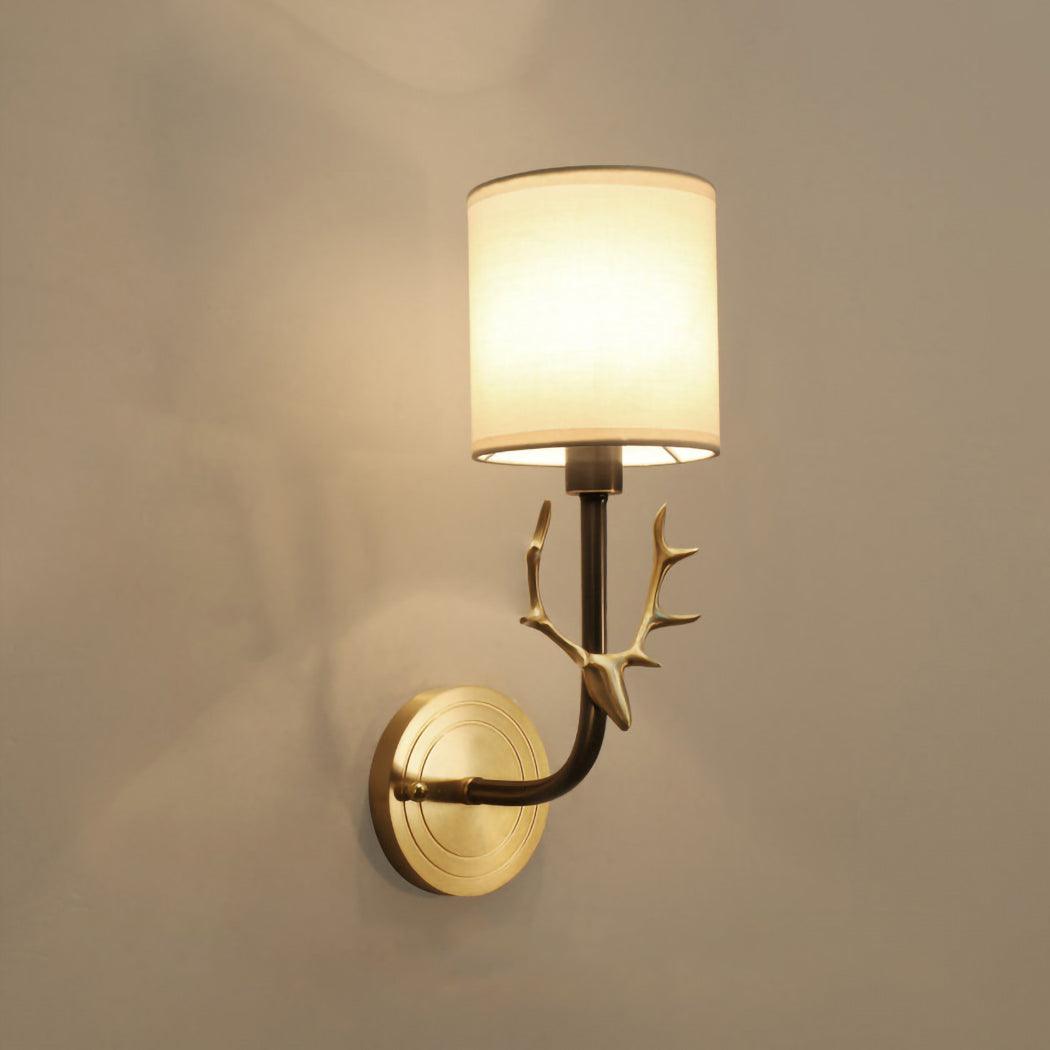 Brass Deer Head Wall Light Fixture-Lighting > Wall Lights-casanuva-casanuva