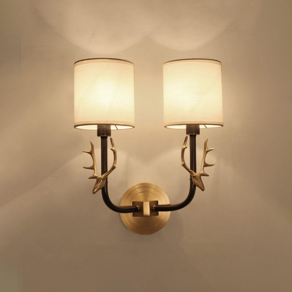Brass Deer Head Wall Light Fixture-Lighting > Wall Lights-casanuva-casanuva