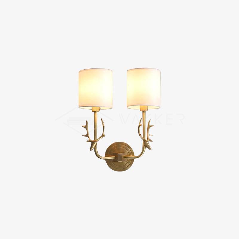 Brass Deer Head Wall Light Fixture-Lighting > Wall Lights-casanuva-casanuva