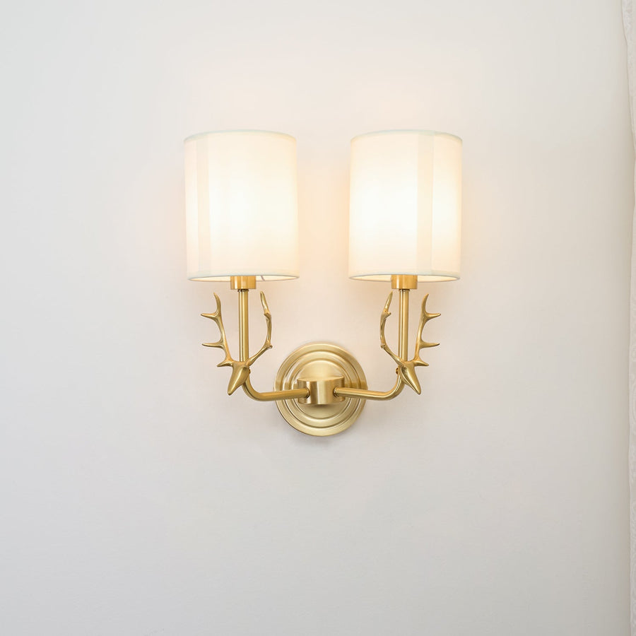 Brass Deer Head Wall Light Fixture-Lighting > Wall Lights-casanuva-casanuva