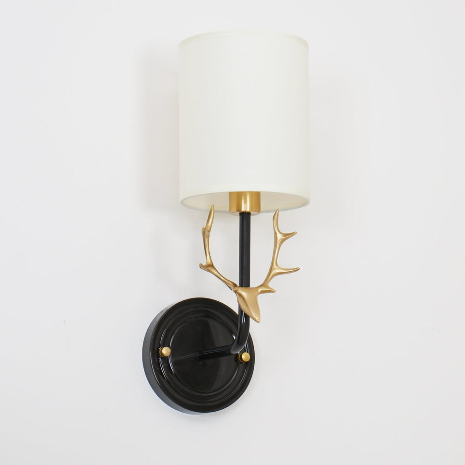 Brass Deer Head Wall Light Fixture-Lighting > Wall Lights-casanuva-casanuva