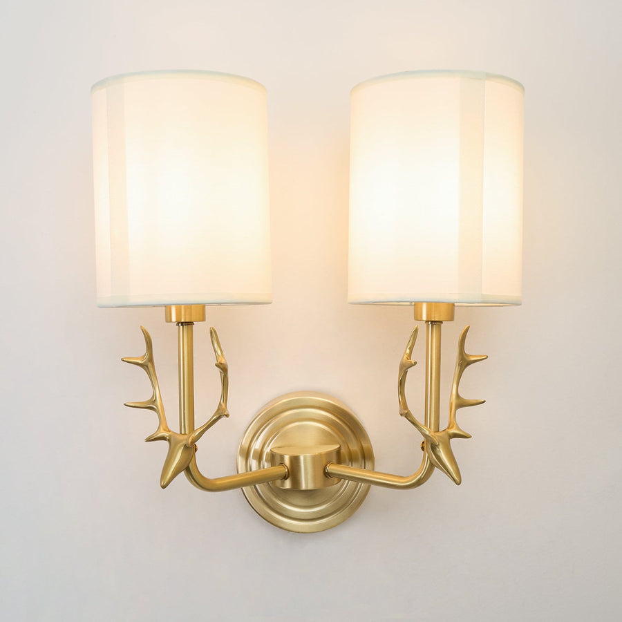 Brass Deer Head Wall Light Fixture-Lighting > Wall Lights-casanuva-casanuva
