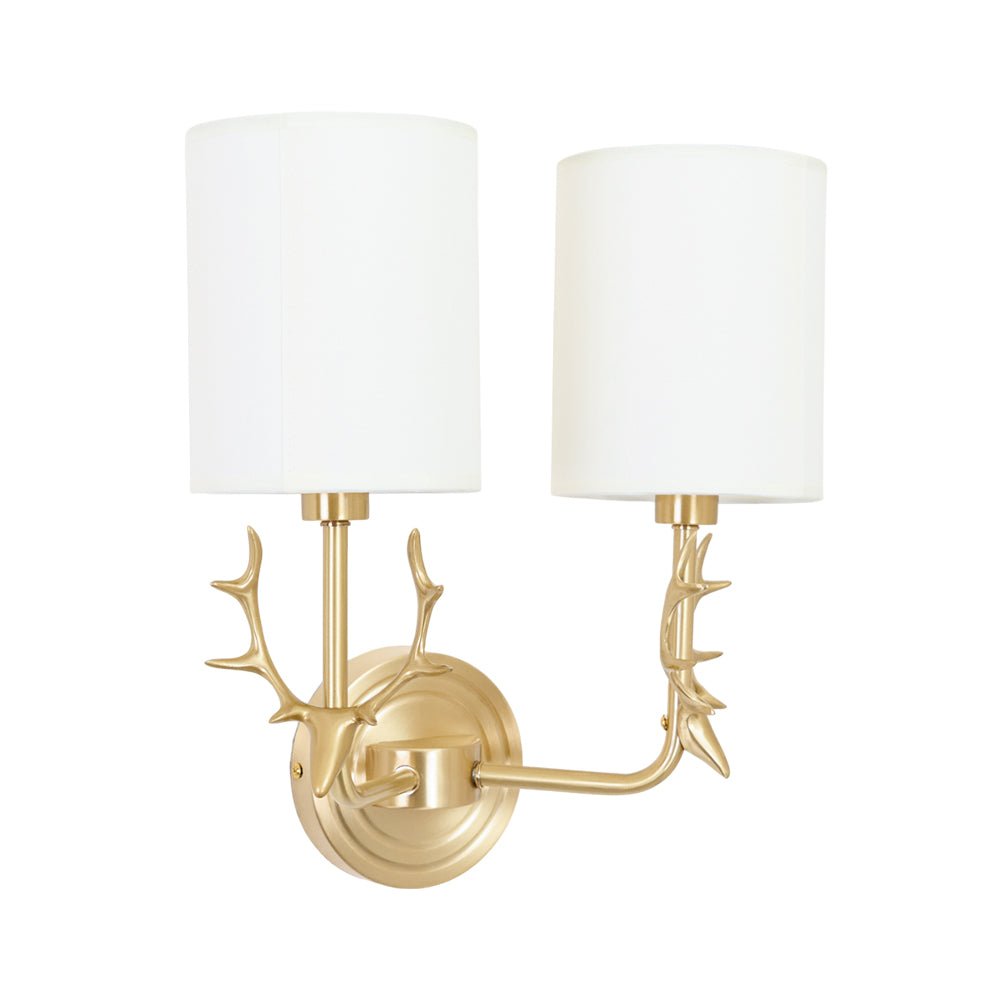Brass Deer Head Wall Light Fixture-Lighting > Wall Lights-casanuva-casanuva