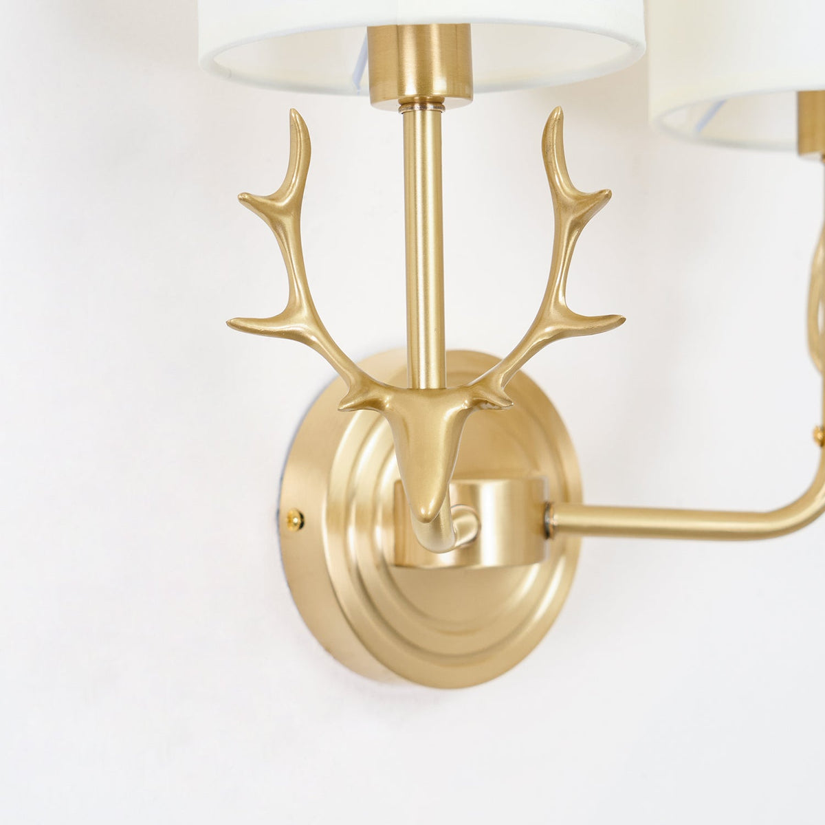 Brass Deer Head Wall Light Fixture-Lighting > Wall Lights-casanuva-casanuva
