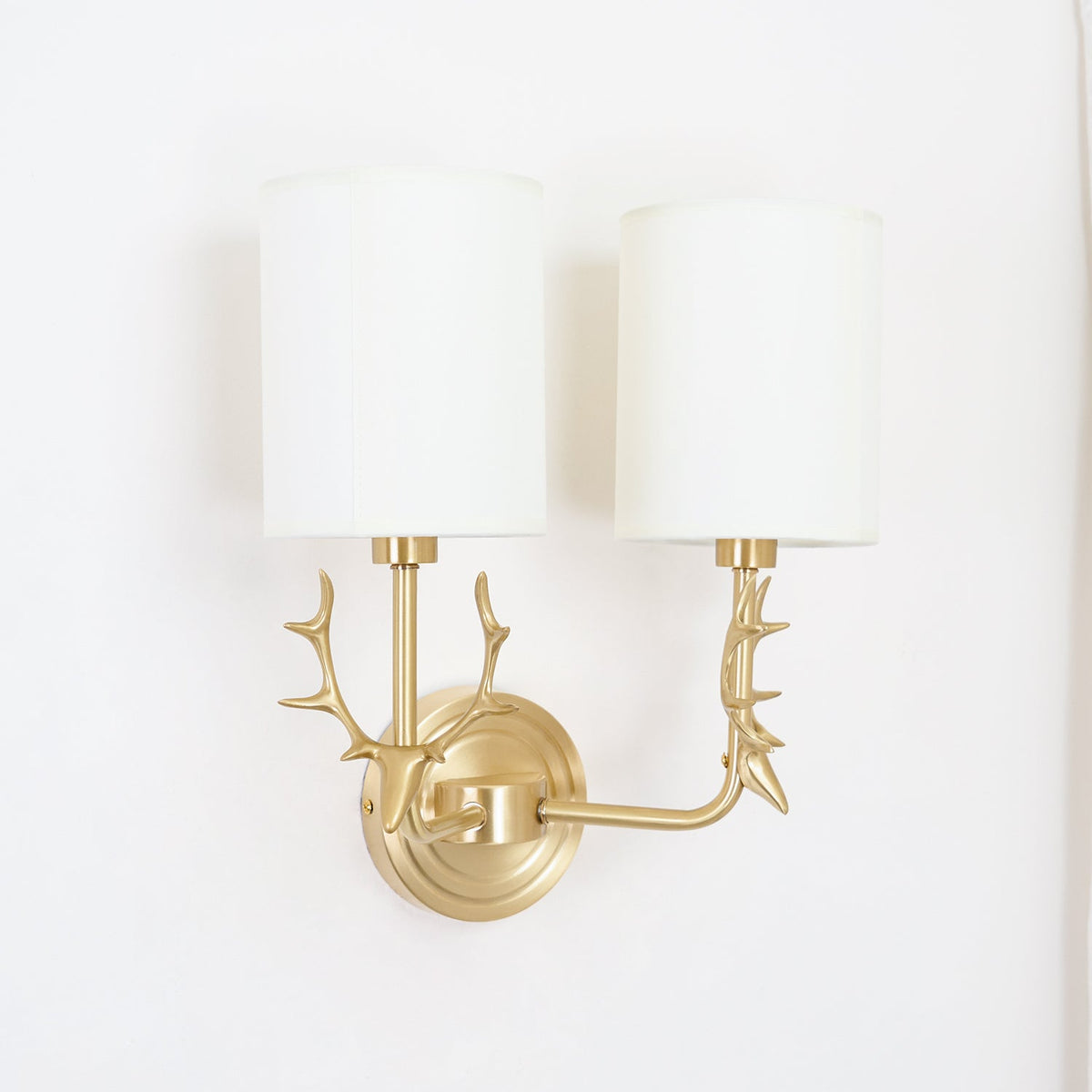 Brass Deer Head Wall Light Fixture-Lighting > Wall Lights-casanuva-casanuva
