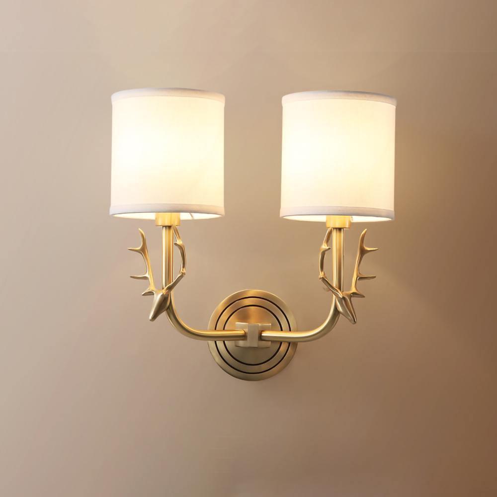 Brass Deer Head Wall Light Fixture-Lighting > Wall Lights-casanuva-casanuva