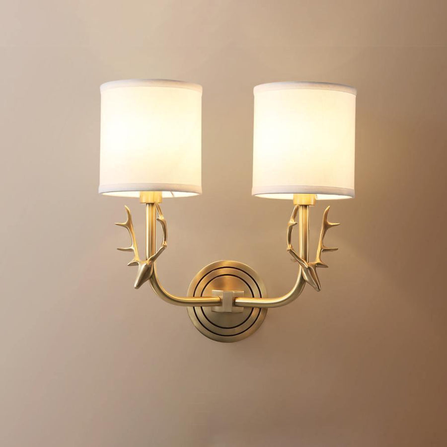 Brass Deer Head Wall Light Fixture-Lighting > Wall Lights-casanuva-casanuva