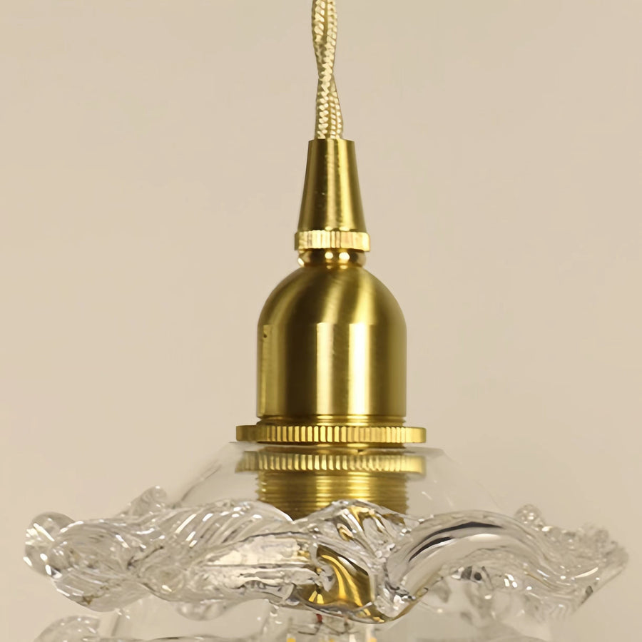 Brass Glass Rose Pendant Light-Lighting > Chandeliers & Pendant Lights-casanuva-casanuva