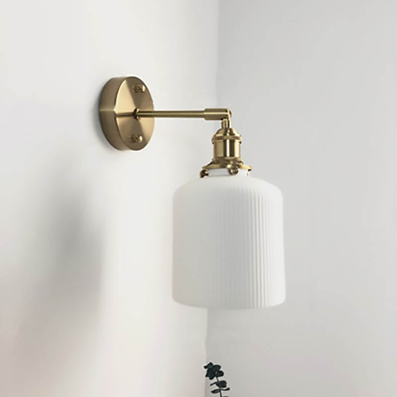 Brass Lucite Cylinder Oval Wall Sconce Lamp 1-Light Japanese Retro Minimalist-Lighting > Wall Lights-casanuva-casanuva