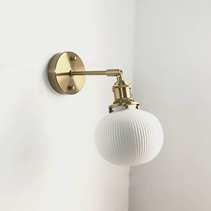 Brass Lucite Cylinder Oval Wall Sconce Lamp 1-Light Japanese Retro Minimalist-Lighting > Wall Lights-casanuva-casanuva