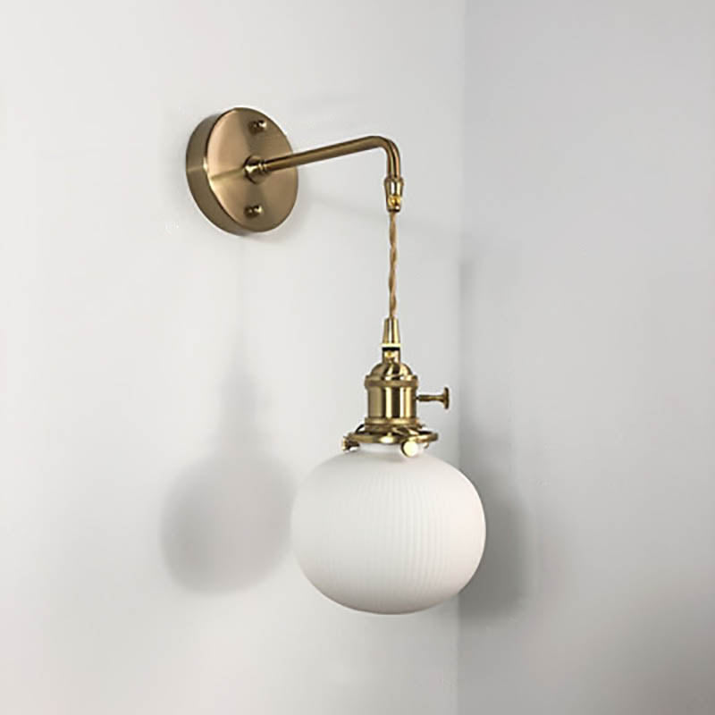 Brass Lucite Cylinder Oval Wall Sconce Lamp 1-Light Japanese Retro Minimalist-Lighting > Wall Lights-casanuva-casanuva