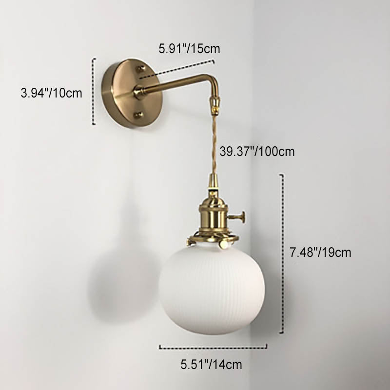 Brass Lucite Cylinder Oval Wall Sconce Lamp 1-Light Japanese Retro Minimalist-Lighting > Wall Lights-casanuva-casanuva