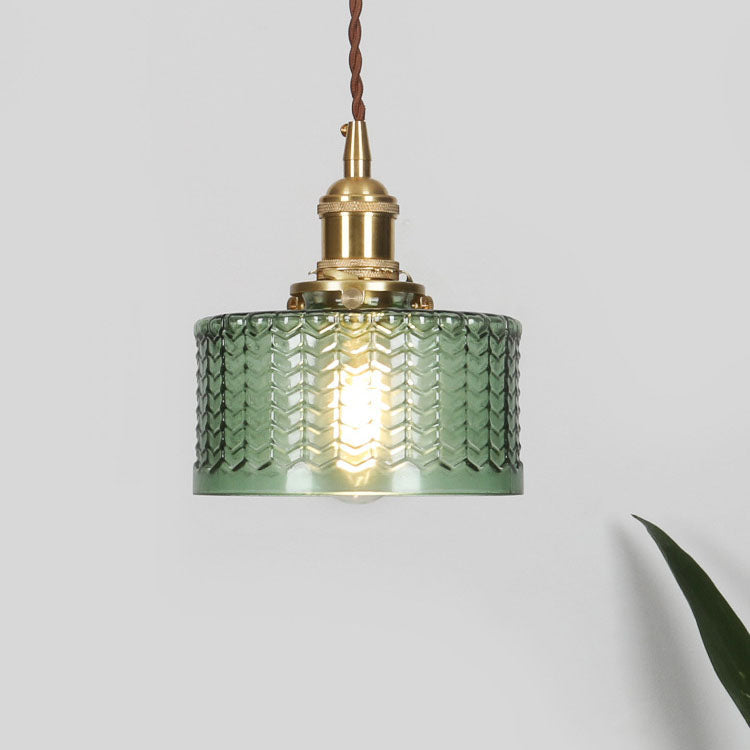 Brass Textured Glass Round Pendant Light-Lighting > Pendant Lights-casanuva-casanuva