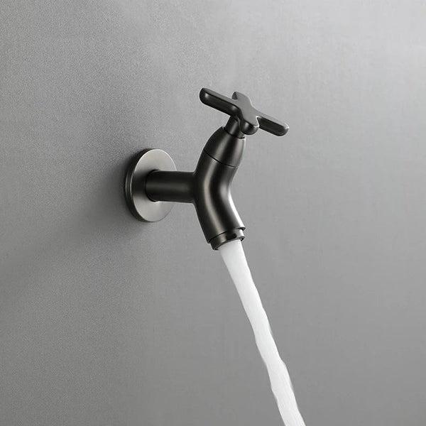 Brass Wall Fixture Cold Water Faucet for Bathroom Kitchen-Bedding & Bath > Bathroom Accessories-casanuva-Black-casanuva