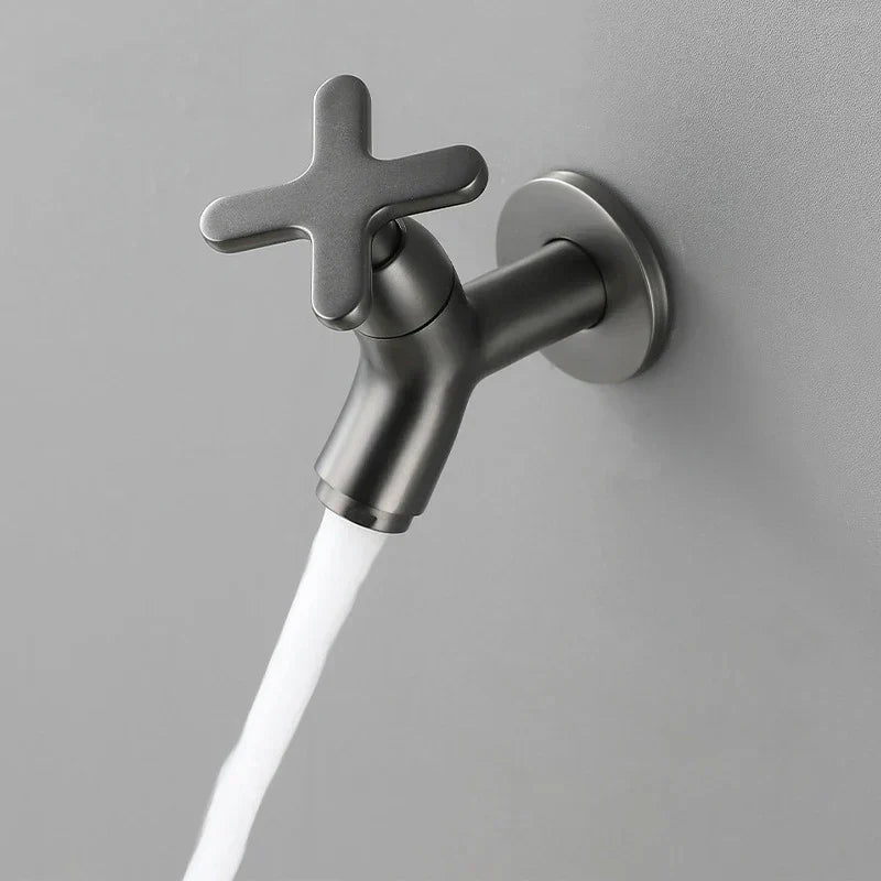 Brass Wall Fixture Cold Water Faucet for Bathroom Kitchen-Bedding & Bath > Bathroom Accessories-casanuva-Gray-casanuva