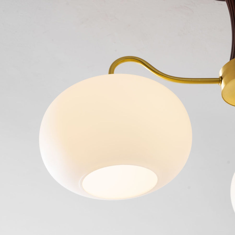 Brass and Wood Persimmon Chandelier-Lighting > Chandeliers & Pendant Lights-casanuva-casanuva