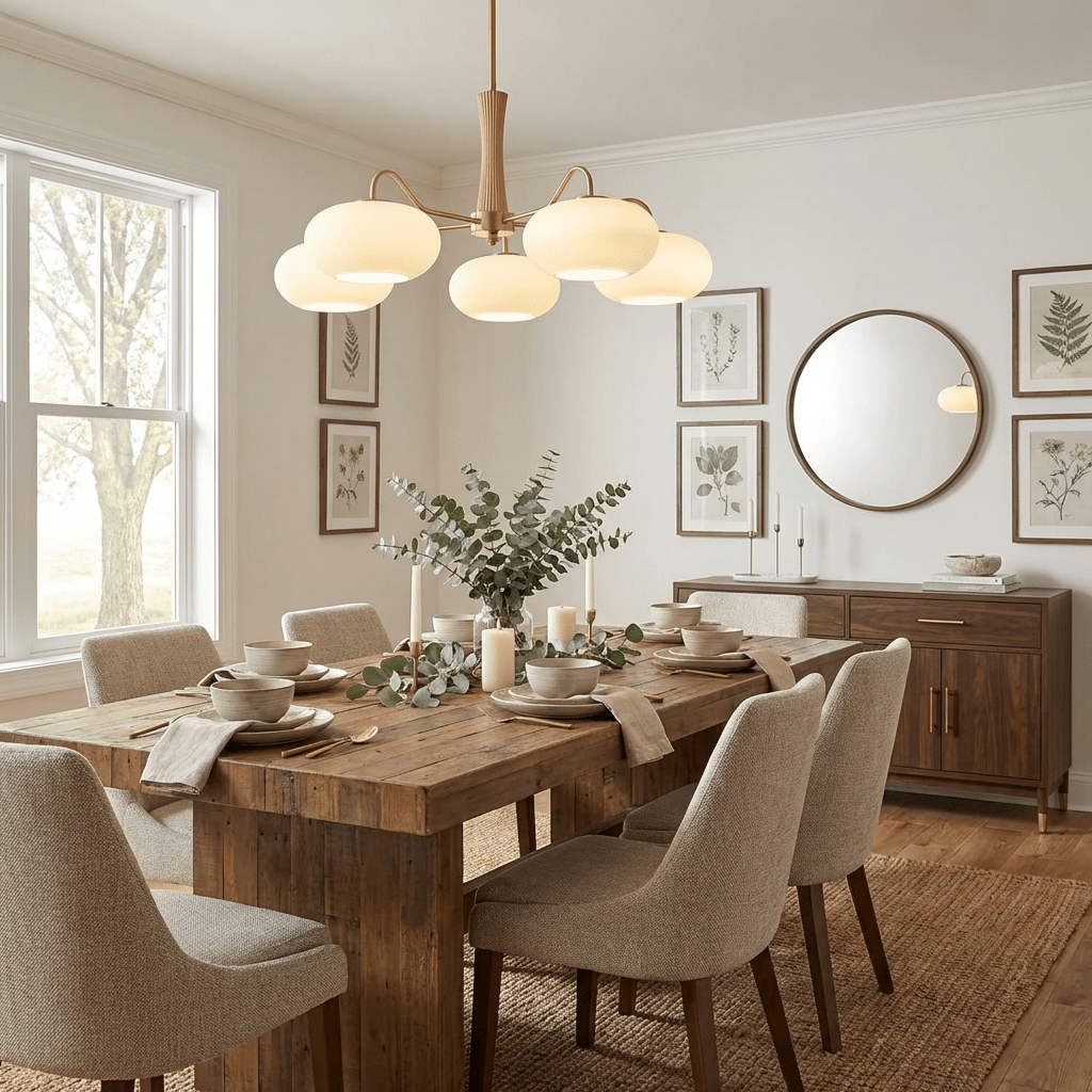Brass and Wood Persimmon Chandelier-Lighting > Chandeliers & Pendant Lights-casanuva-casanuva