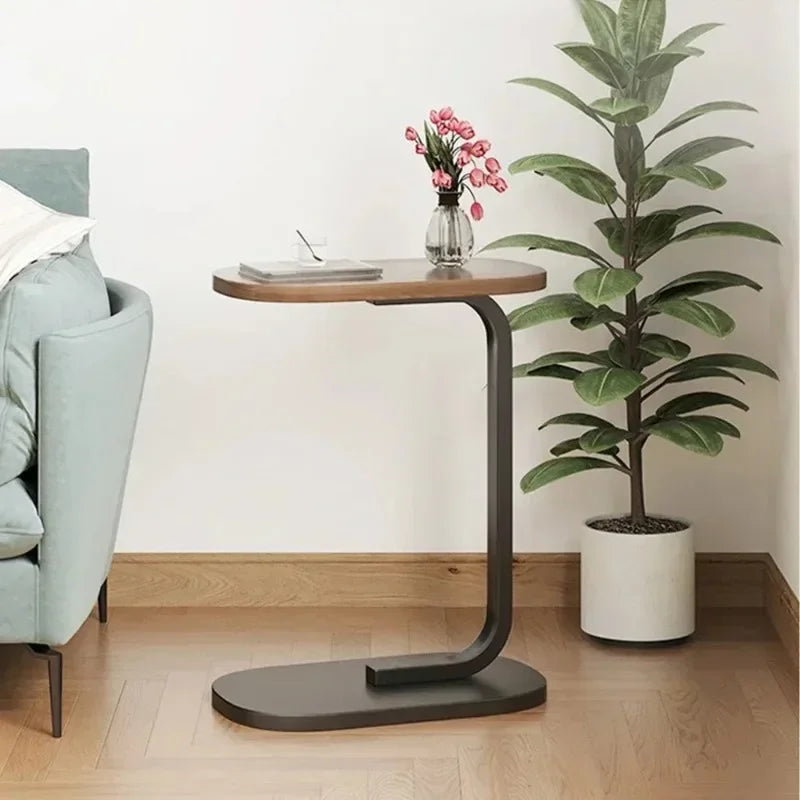 C Shaped Side Table Compact Lightweight Modern Design for Living Room-Furniture > Side Tables-casanuva-casanuva