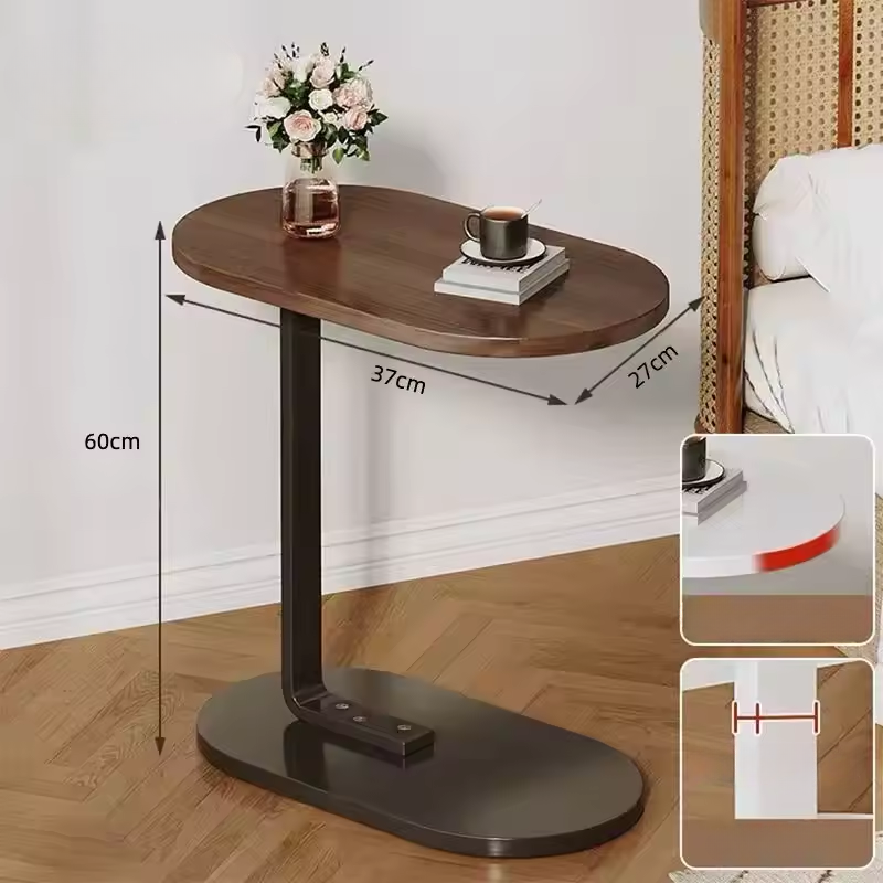 C Shaped Side Table Compact Lightweight Modern Design for Living Room-Furniture > Side Tables-casanuva-casanuva