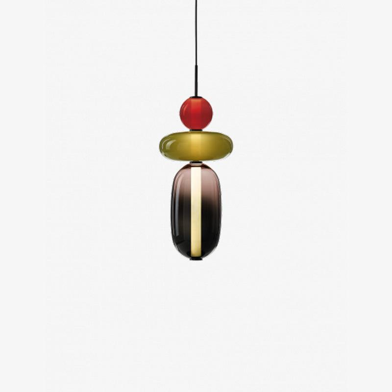 Candied Glass Pendant Light Fixture-Lighting > Pendant Lights-casanuva-Ø18cmx54.5cm-Warm Light-Colorful-casanuva