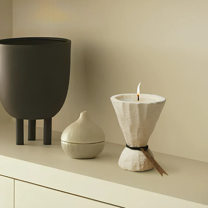 Candle Holder Stone Finish-Home Decor > Candle Holders-casanuva-casanuva